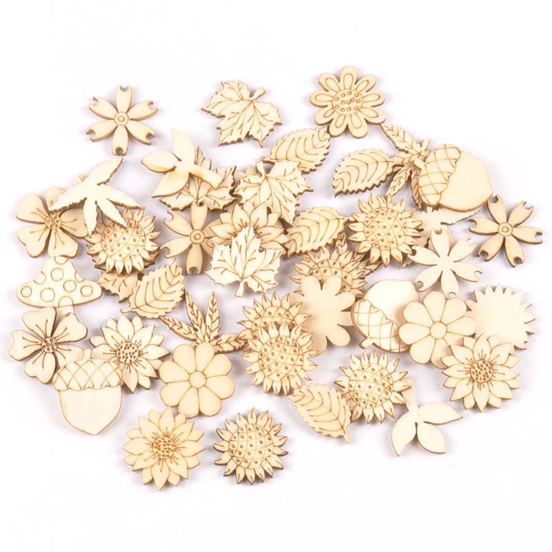 Embellishments For Scrapbooking - Accesorios de madera Natural para manualidades,