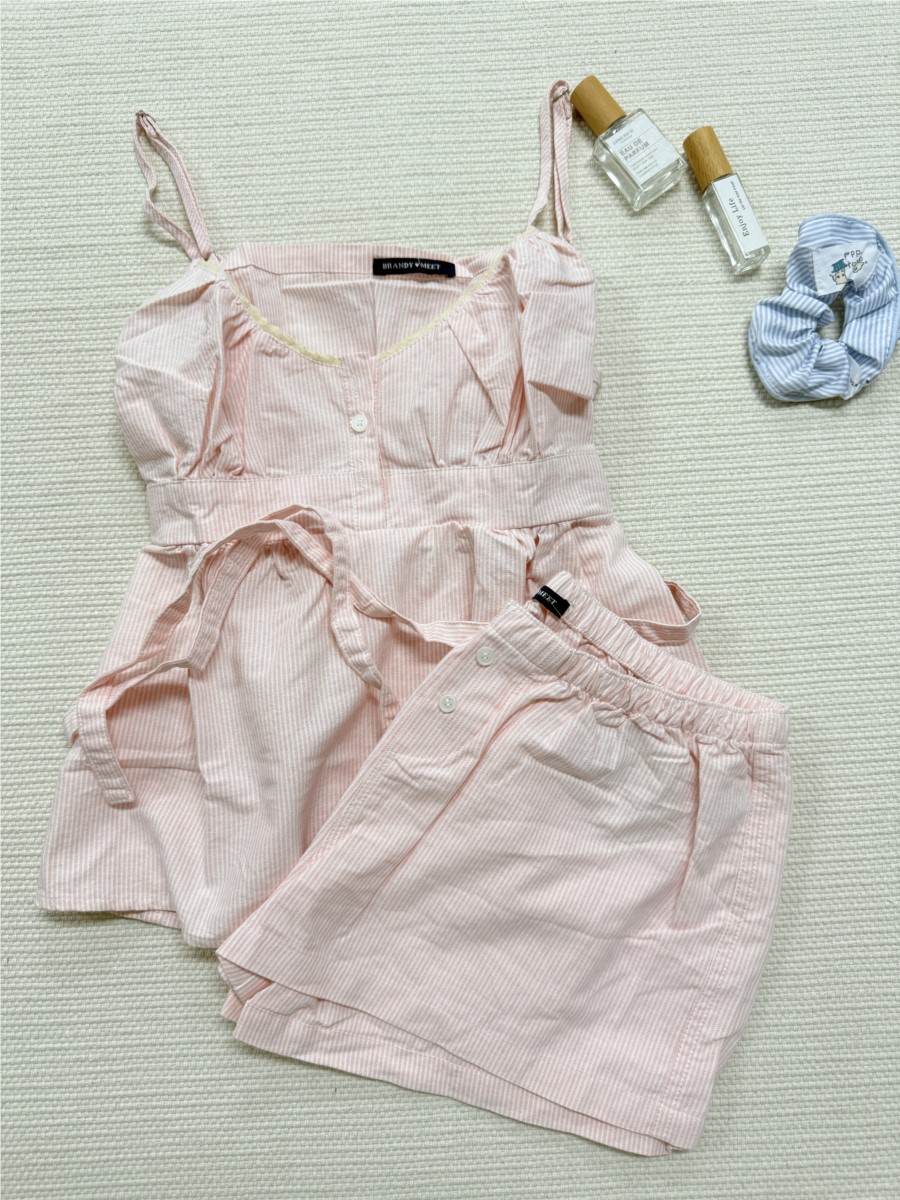 Elastic Lace Trim - Conjunto de Pantalones Cortos y Camiseta