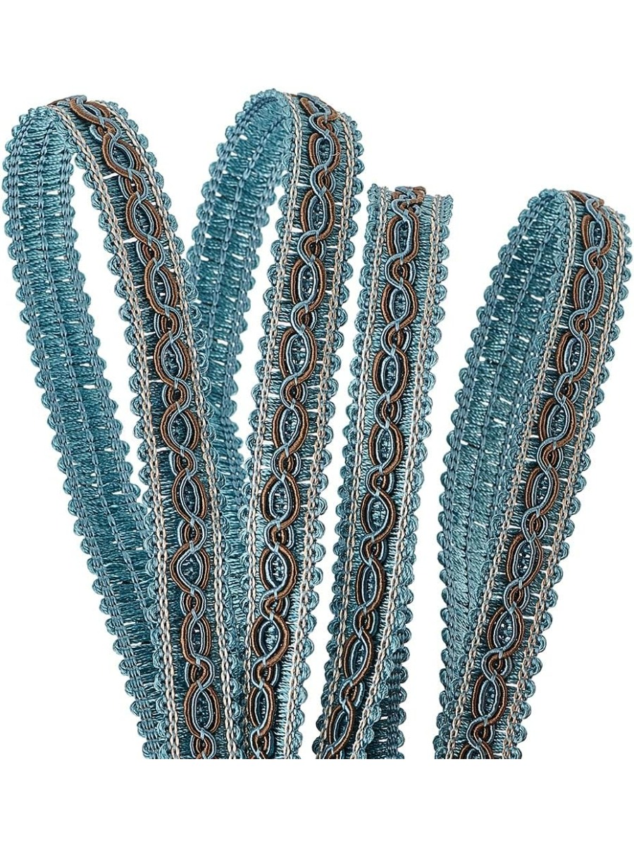 Fringe Ribbon Sewing - Tirm trenzado azul de 32 yardas