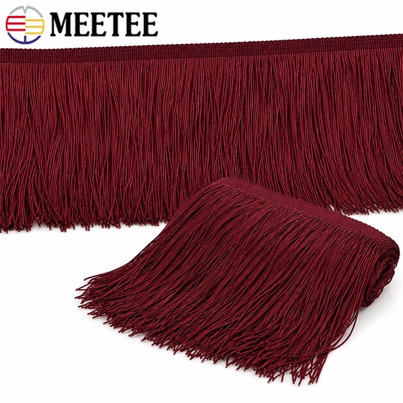 Fringe Ribbon Sewing - Cinta de Flecos con Borlas Rojas
