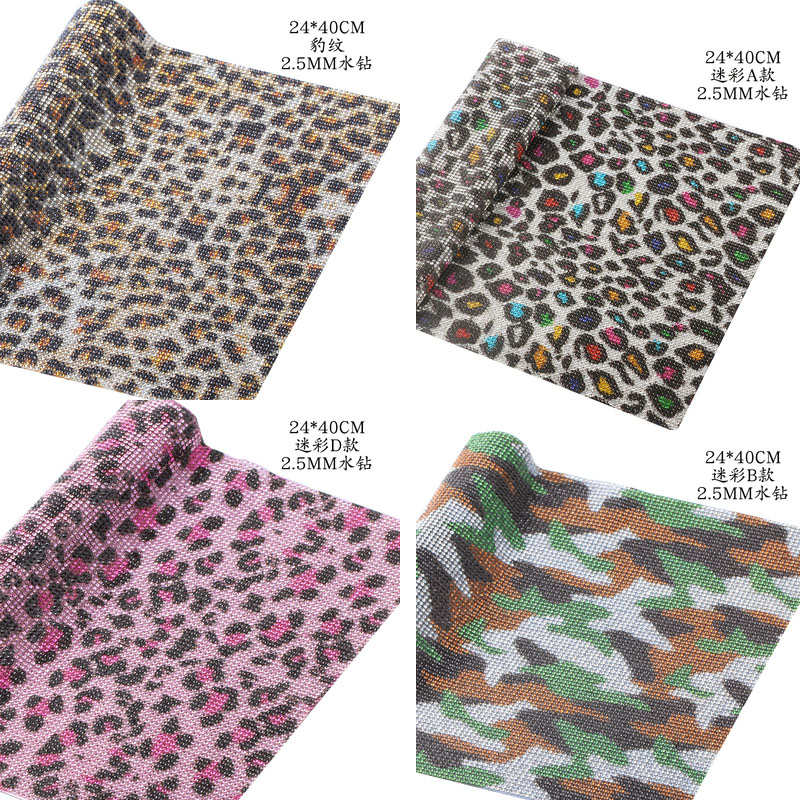 Hotfix Rhinestone Sheet - Hotfix leopardo bling apliques de diamantes