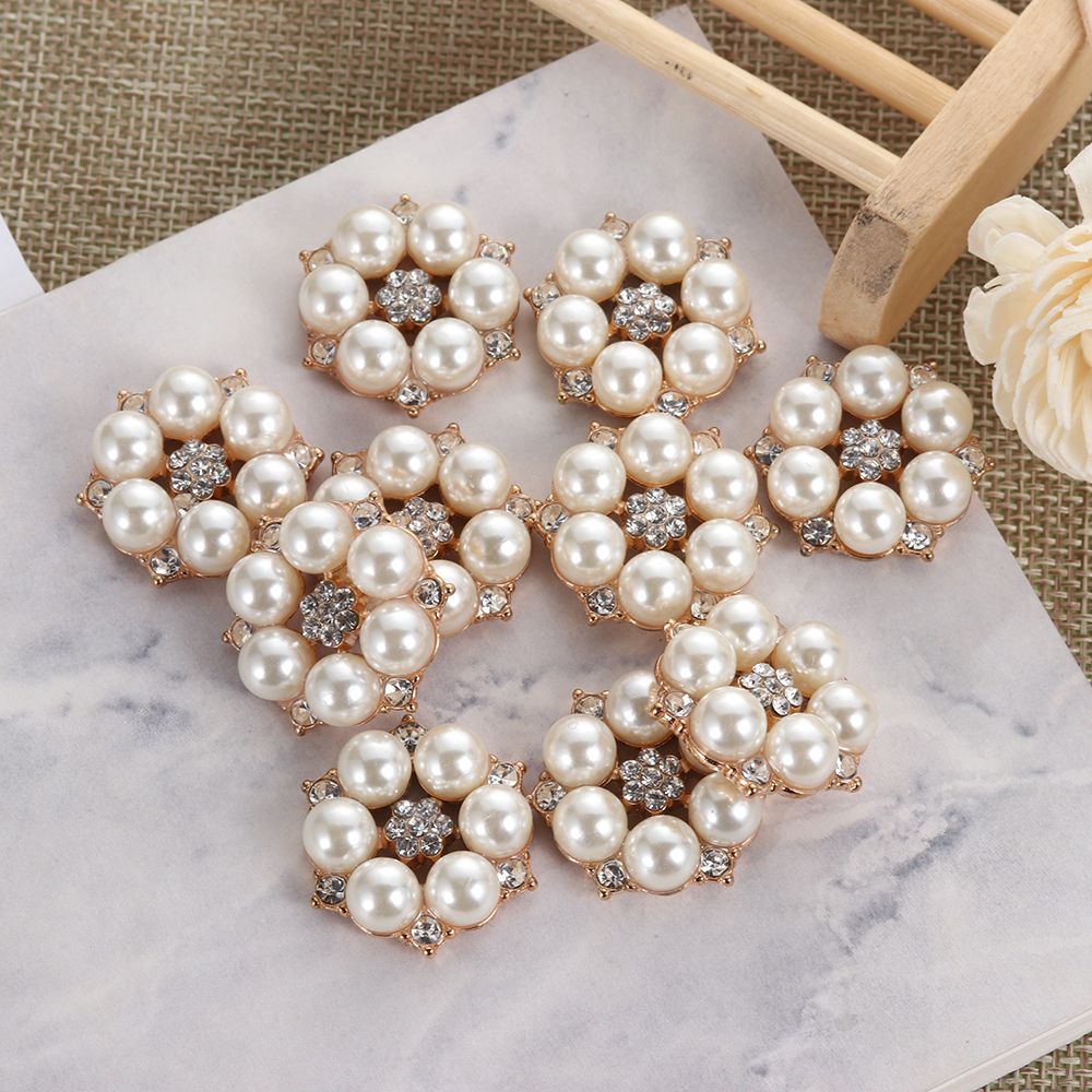Embellishments For Scrapbooking - Hermosa perla agua diamante hebilla flor