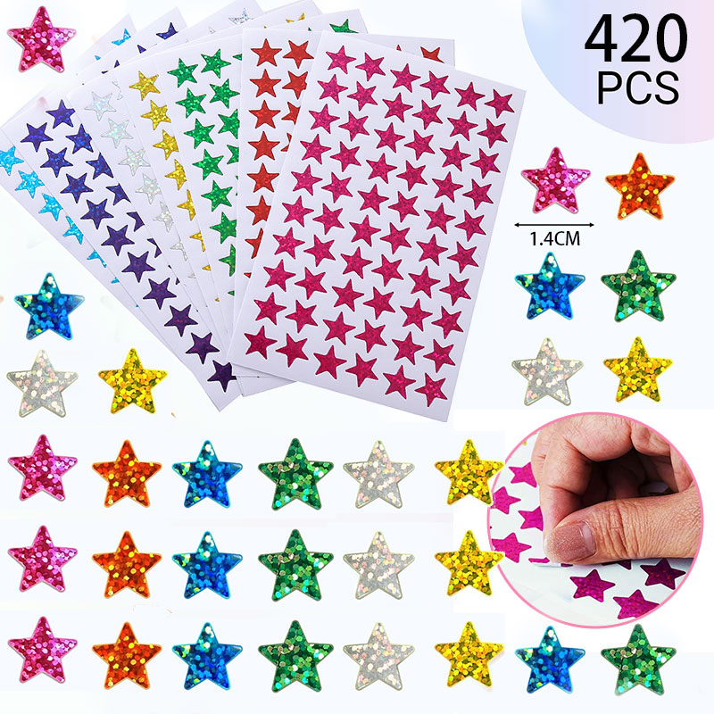 420 pegatinas de estrellas hol - Glitter Vinyl Roll reseña y precio