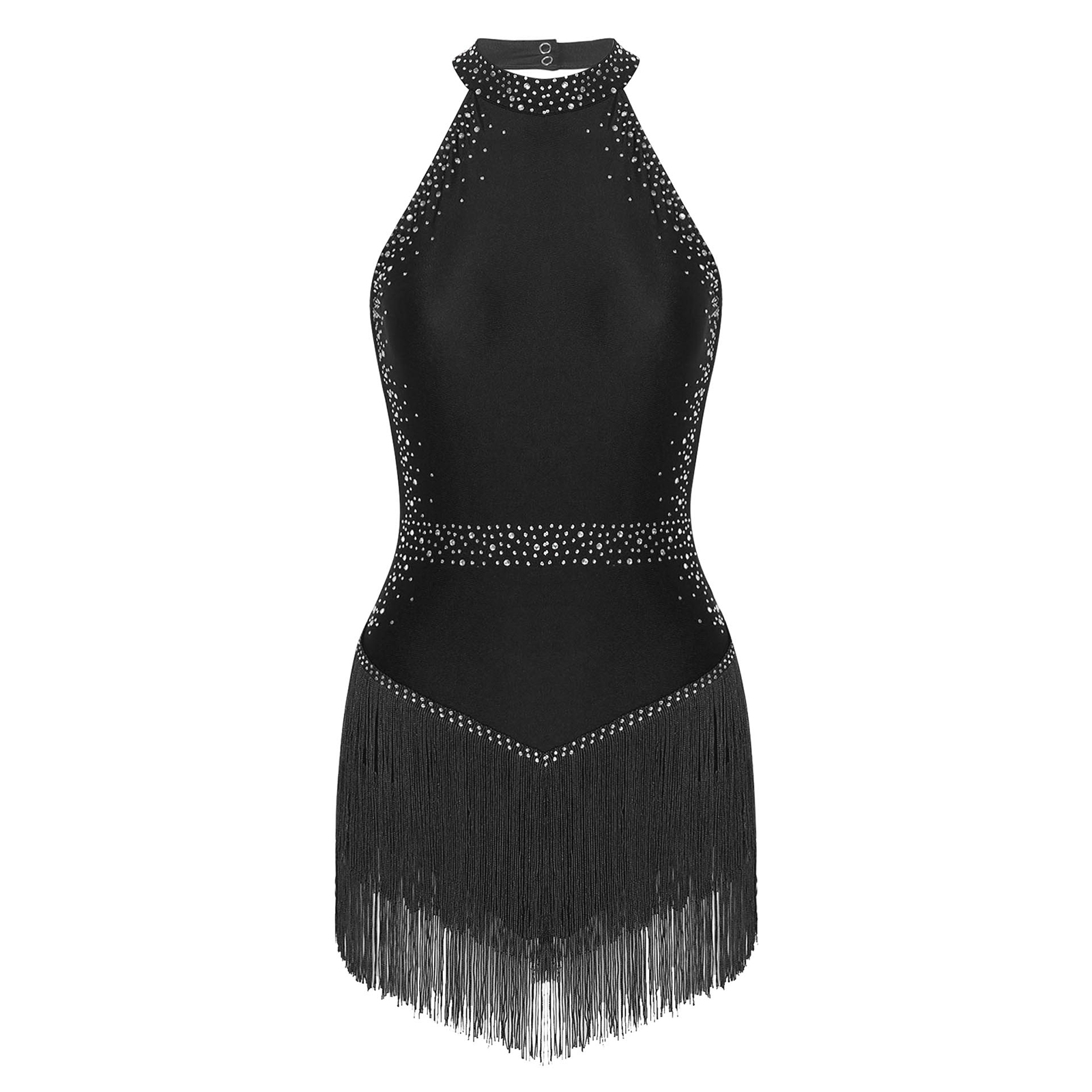 Vestido de leotardo con borlas - Rhinestone Banding Trim reseña y precio