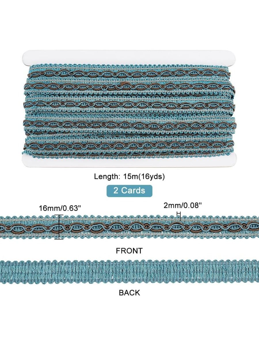 Tirm trenzado azul de 32 yarda - Fringe Ribbon Sewing reseña y precio