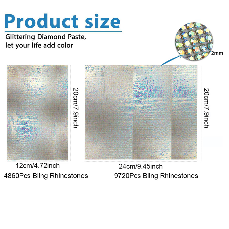 9720/4860 Uds hoja de diamante - Hotfix Rhinestone Sheet reseña y precio