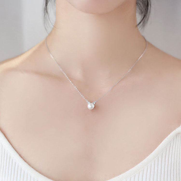 Collar con Colgante de Plata d - Pearl Trim Chain reseña y precio