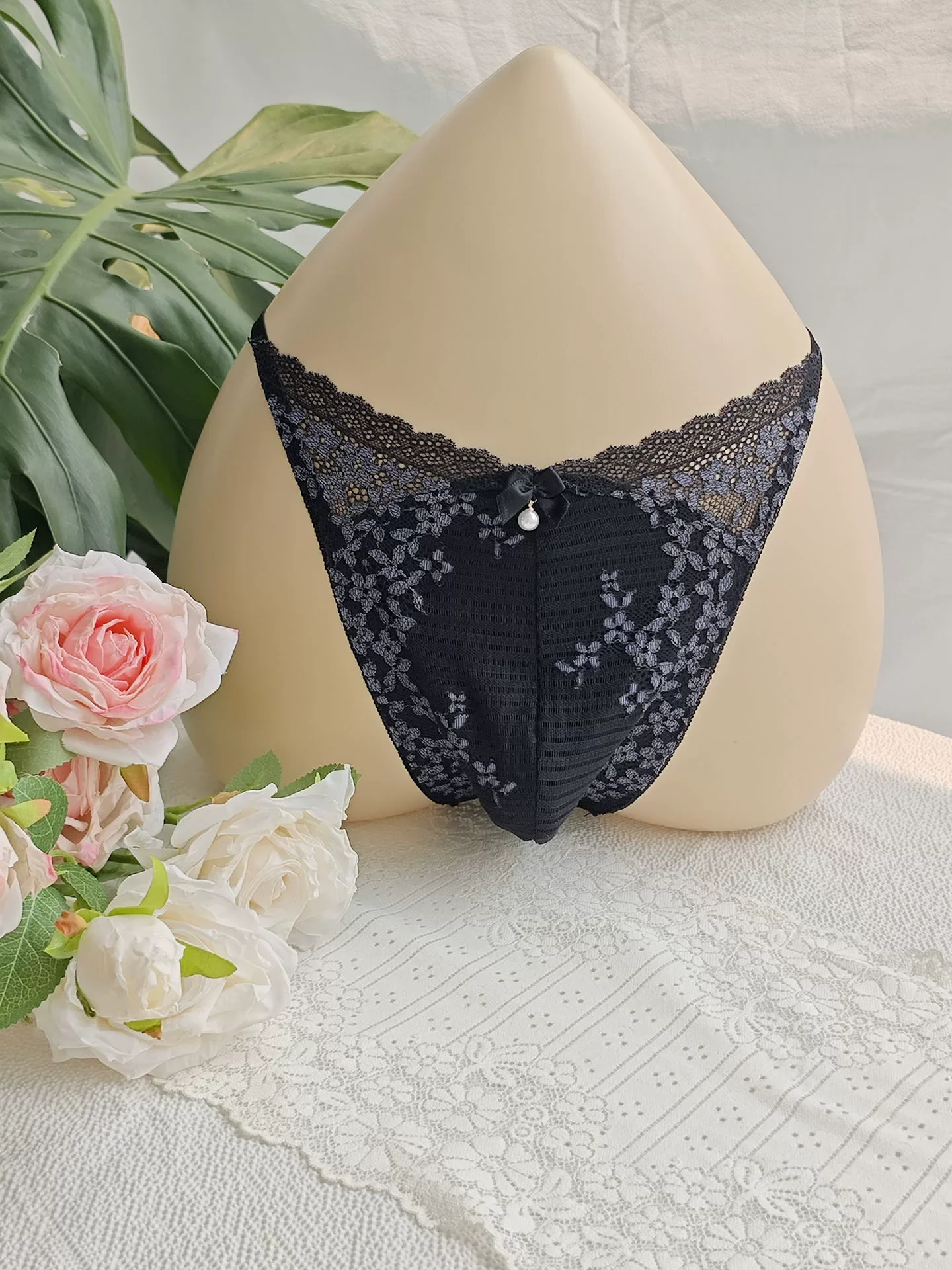 Calzoncillos de Encaje Negro p - Embroidery Embellishments reseña y precio