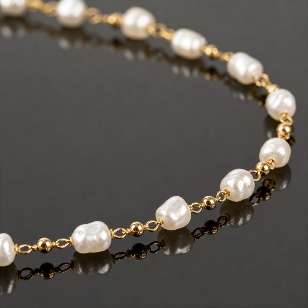 Cadena de Latón con Perlas de  - Pearl Trim Chain reseña y precio
