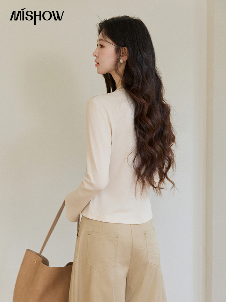 MISHOW Blusa de punto para muj - Lace Ribbon Trim reseña y precio